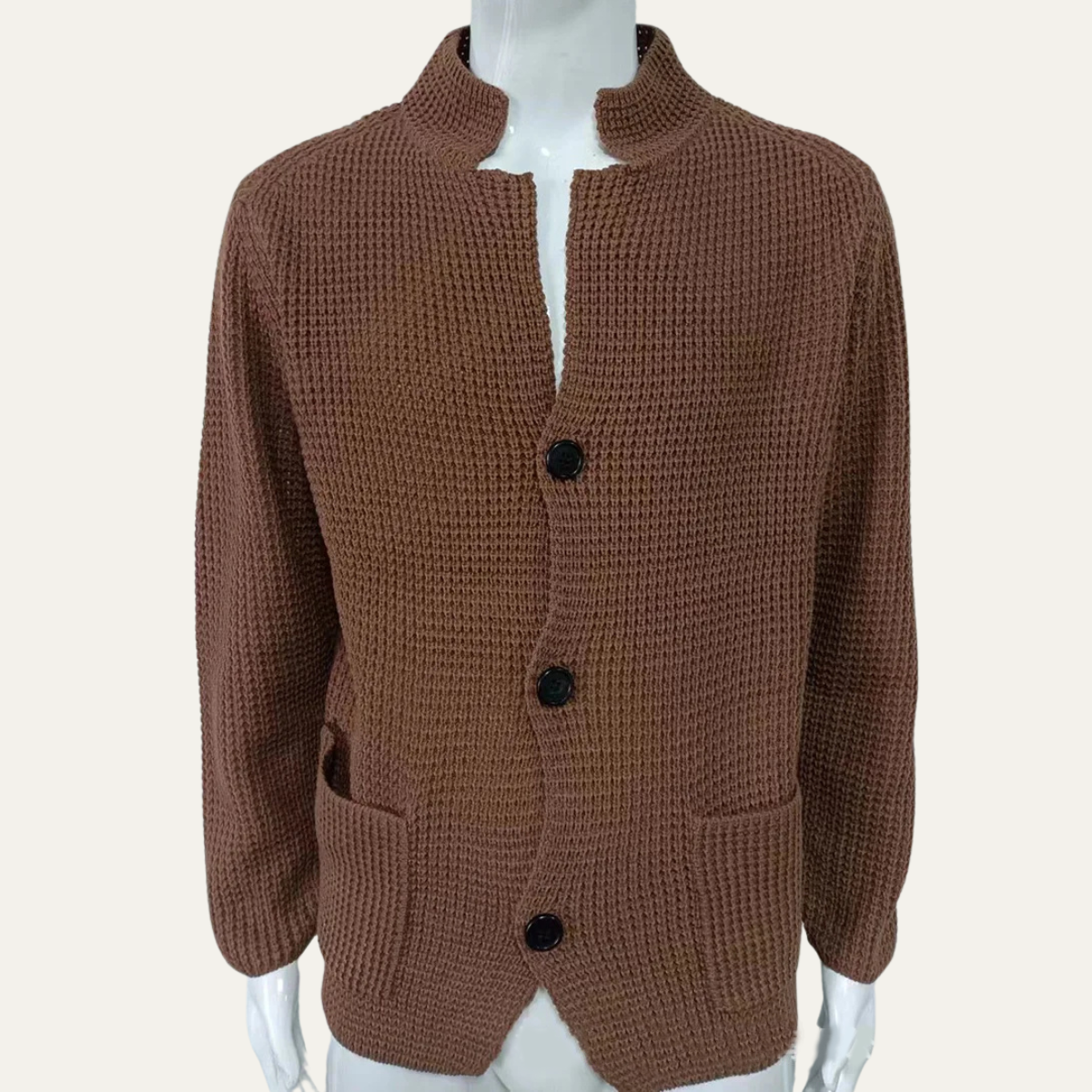 Men's Relaxed Fit Crew Neck Knit Cardigan Sweater
