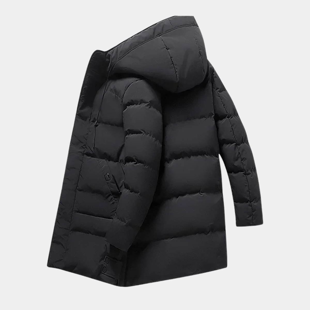 Warm Men's Long Padded Parka Jacket with Hood