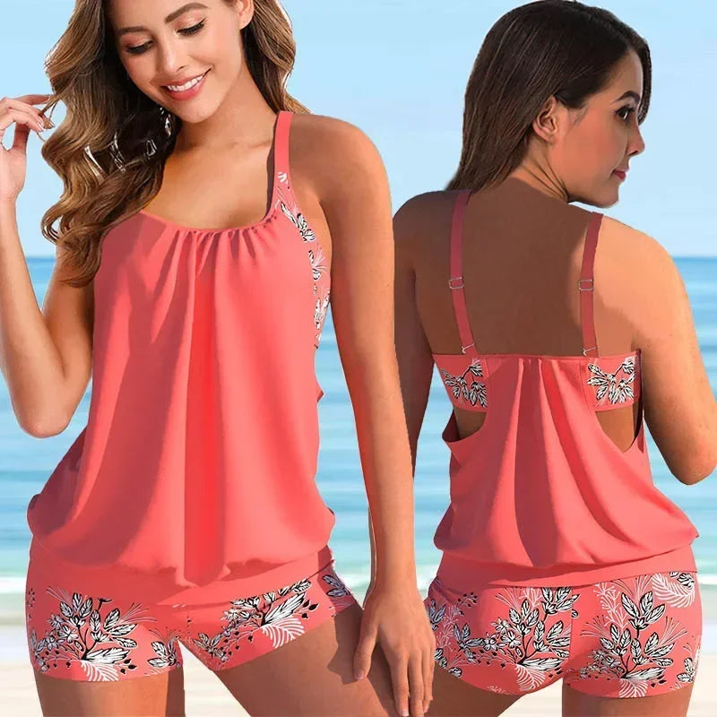 Colorful Floral Women's Swimwear Set