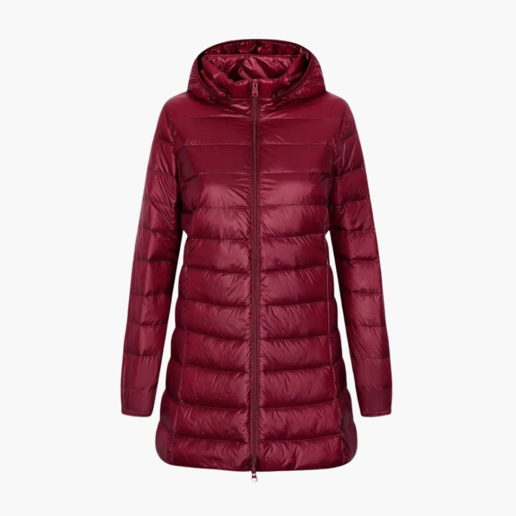 Warm Women's Parka Coat with Hood Long Length