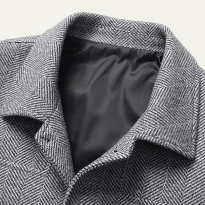 Heavy Mens Herringbone Coat with Pockets