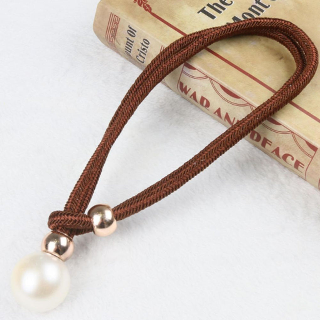 Luxurious White 2-Piece Pearl Curtain Tieback Set