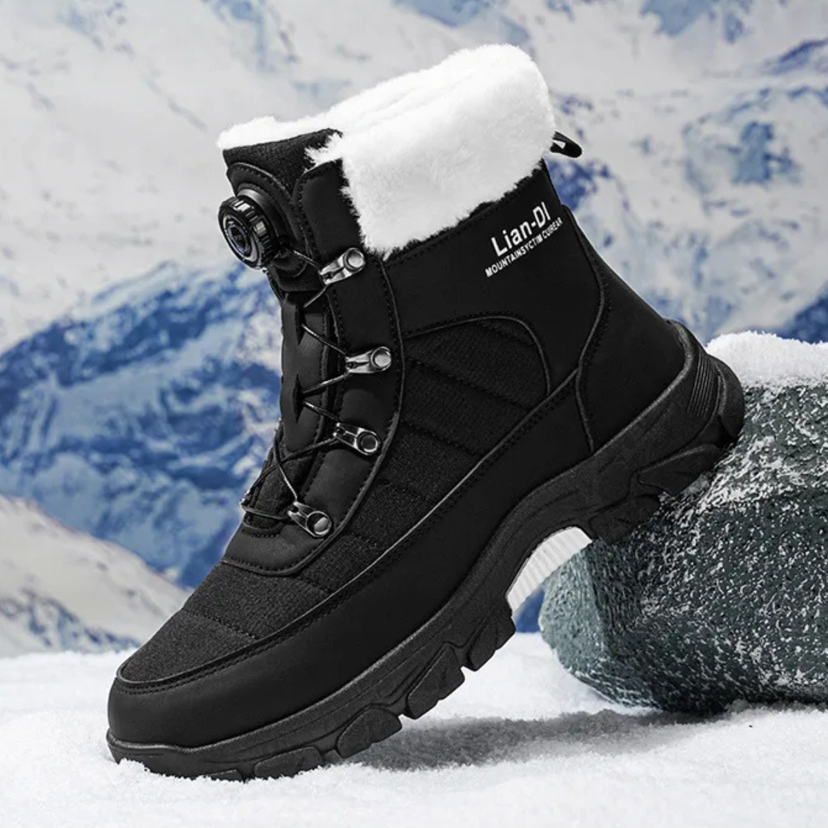 Warm Insulated Men's Snow Boots with Fur Lining