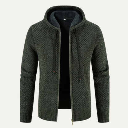 Warm Mens Fleece Lined Zip Up Hoodie Jacket