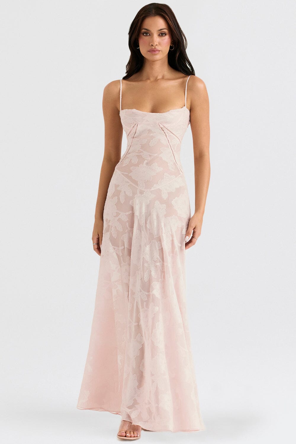 Elegant Long Dress for Women - Flowy Lightweight Floral - Nocini