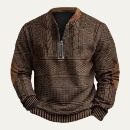 Men's Fashionable Knit Zip Sweater