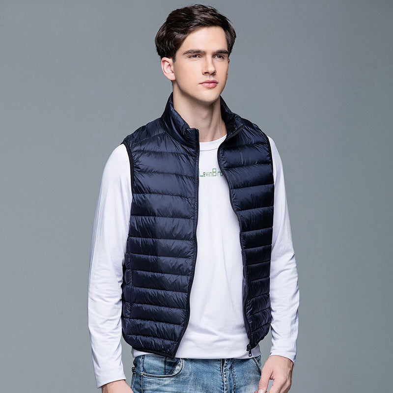Warm Padded Mens Vest Zip Up Jacket