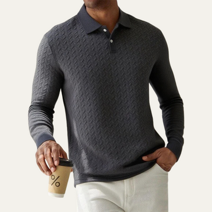 Classic Men's Knitted Polo Sweater