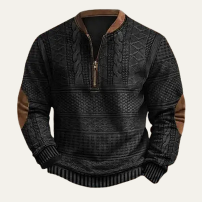 Men's Fashionable Knit Zip Sweater - Nocini