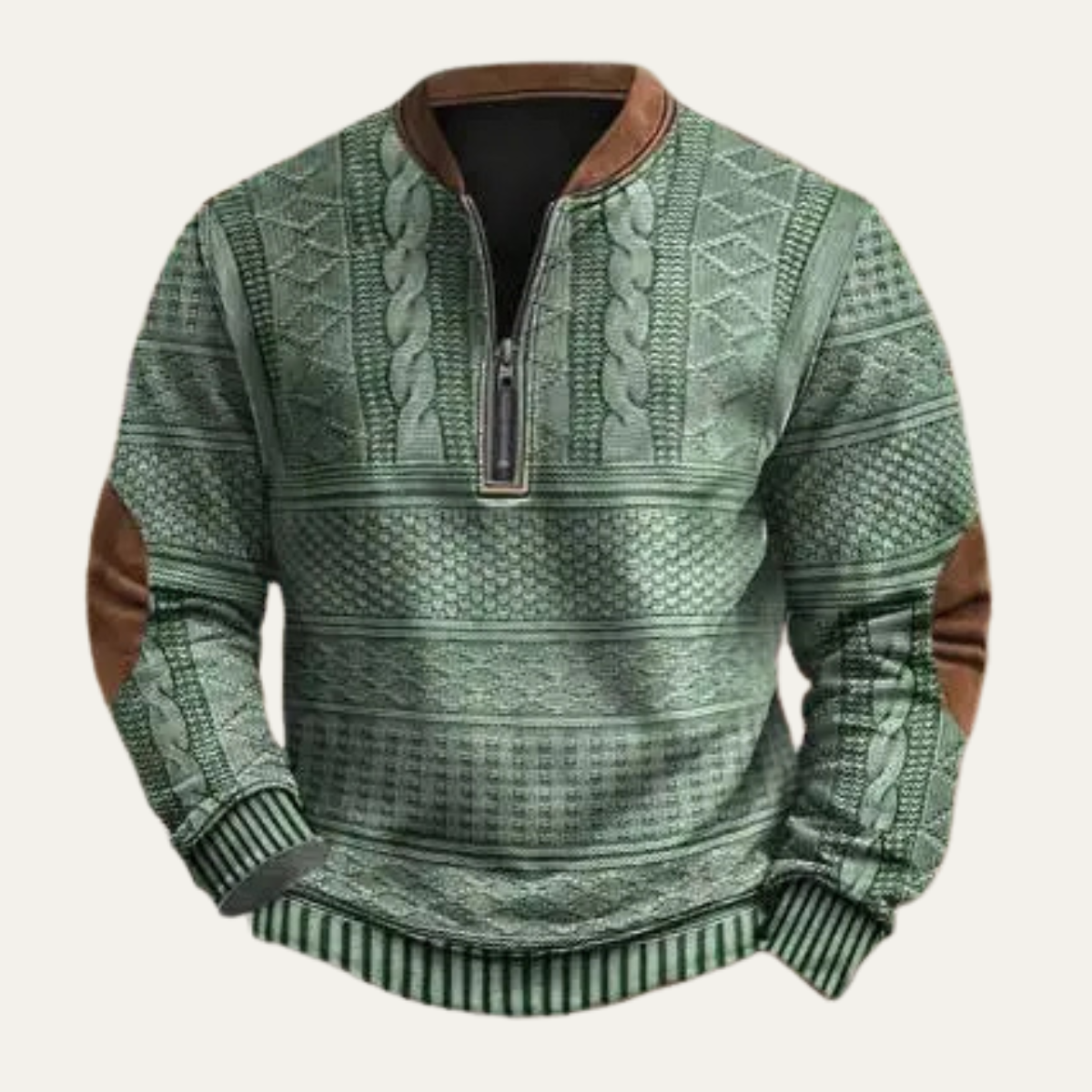 Men's Fashionable Knit Zip Sweater