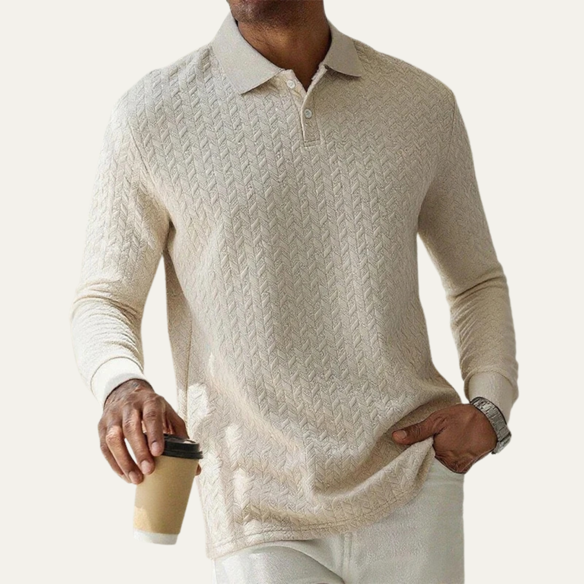 Classic Men's Knitted Polo Sweater