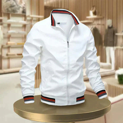 Relaxed Fit Zip Up Mens Daily Jacket