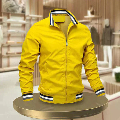 Relaxed Fit Zip Up Mens Daily Jacket