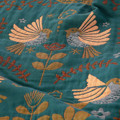 Colorful Reversible Bird Print Soft Blanket