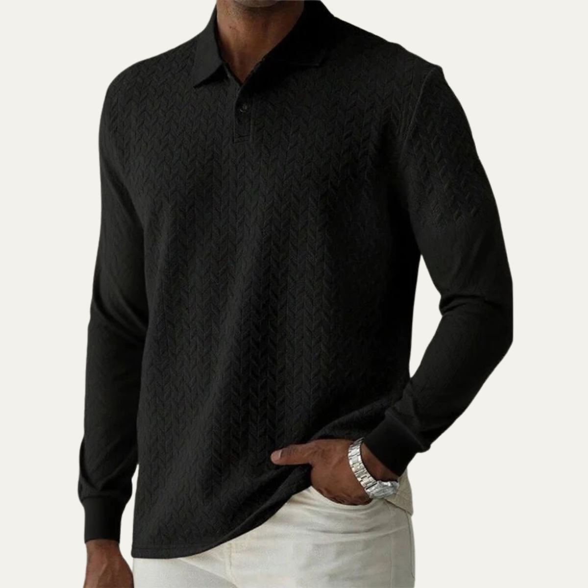 Classic Men's Knitted Polo Sweater