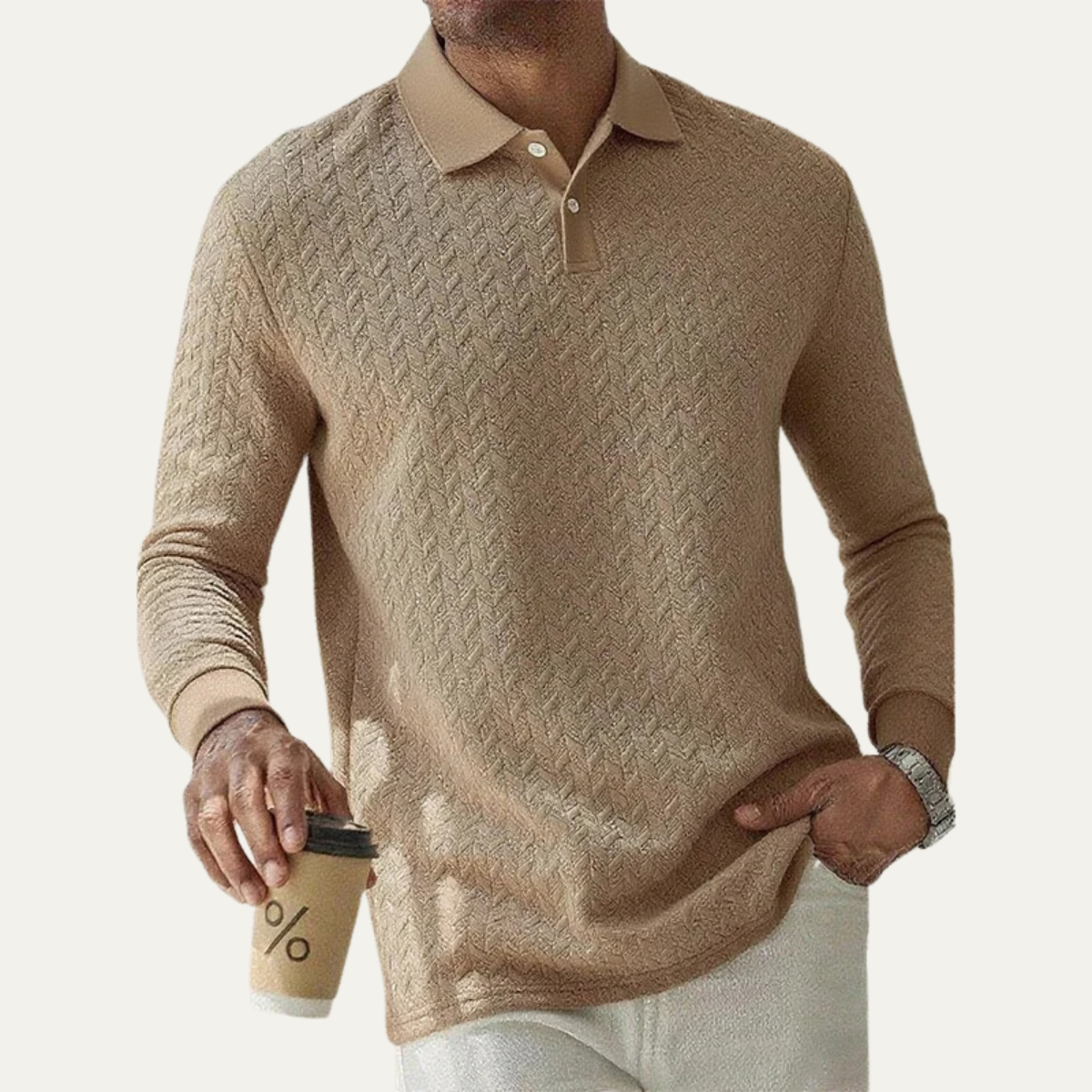 Classic Men's Knitted Polo Sweater