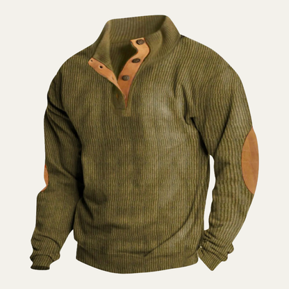 Men's Fashionable Crew Neck Ribbed Knit Sweater