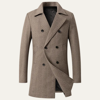 Classic Men's Slim Fit Wool Coat - Nocini