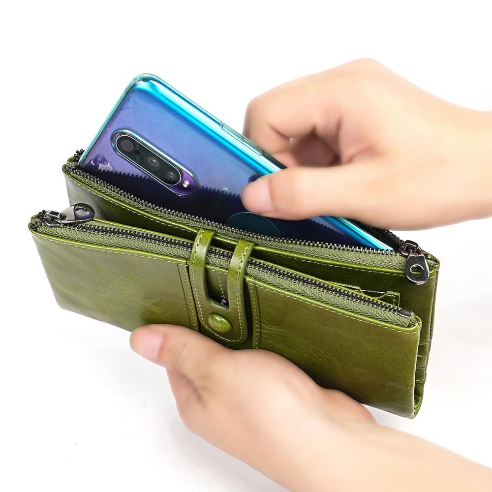 Luxury Women's Large Leather Clutch Purse
