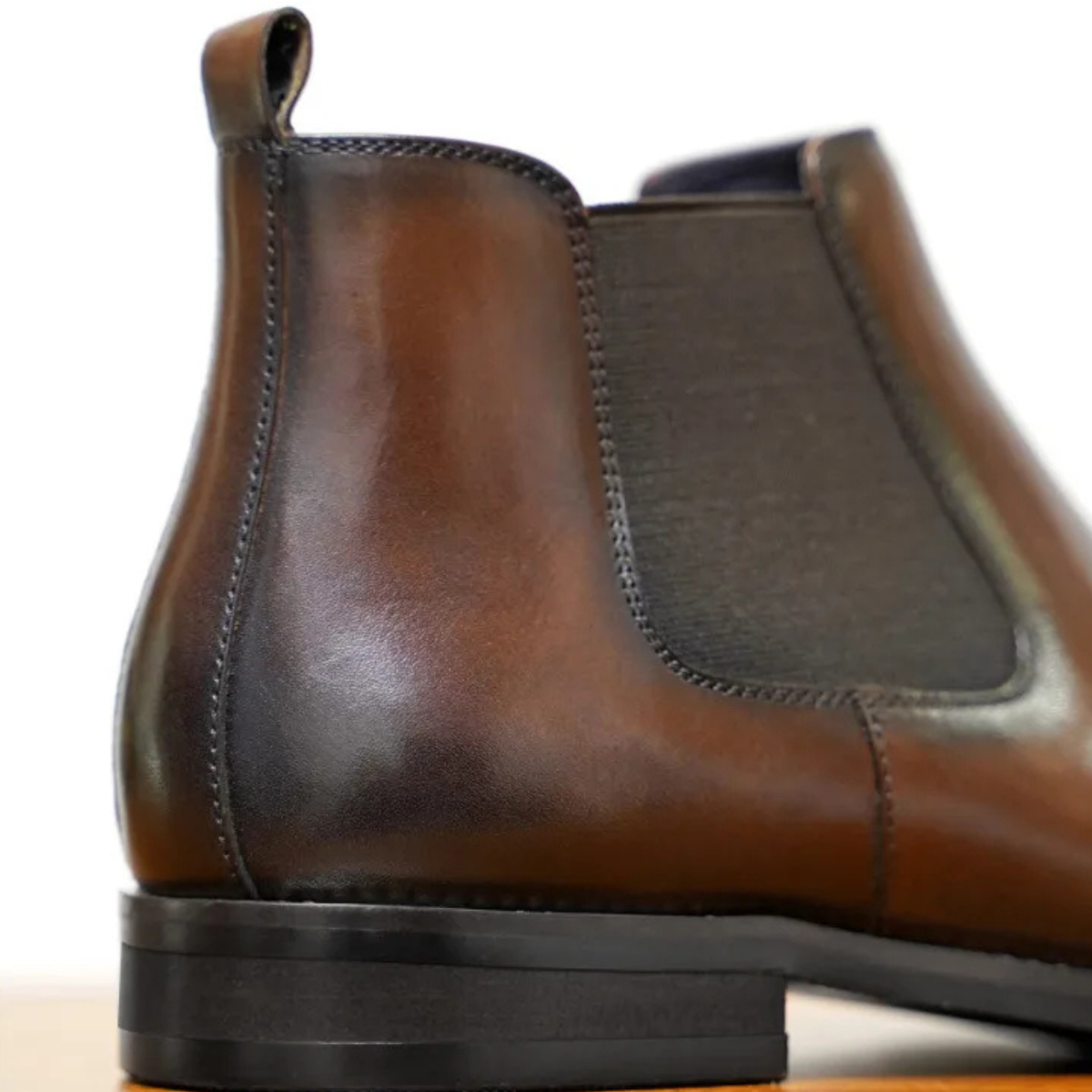 Sleek Men's Black Leather Dress Boots