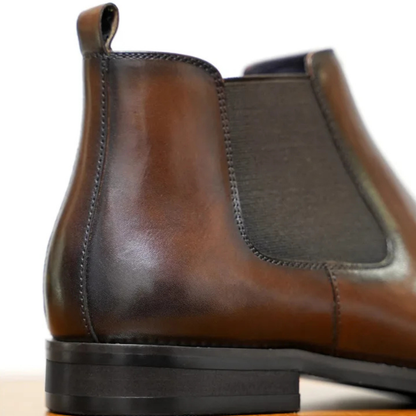 Sleek Men's Black Leather Dress Boots