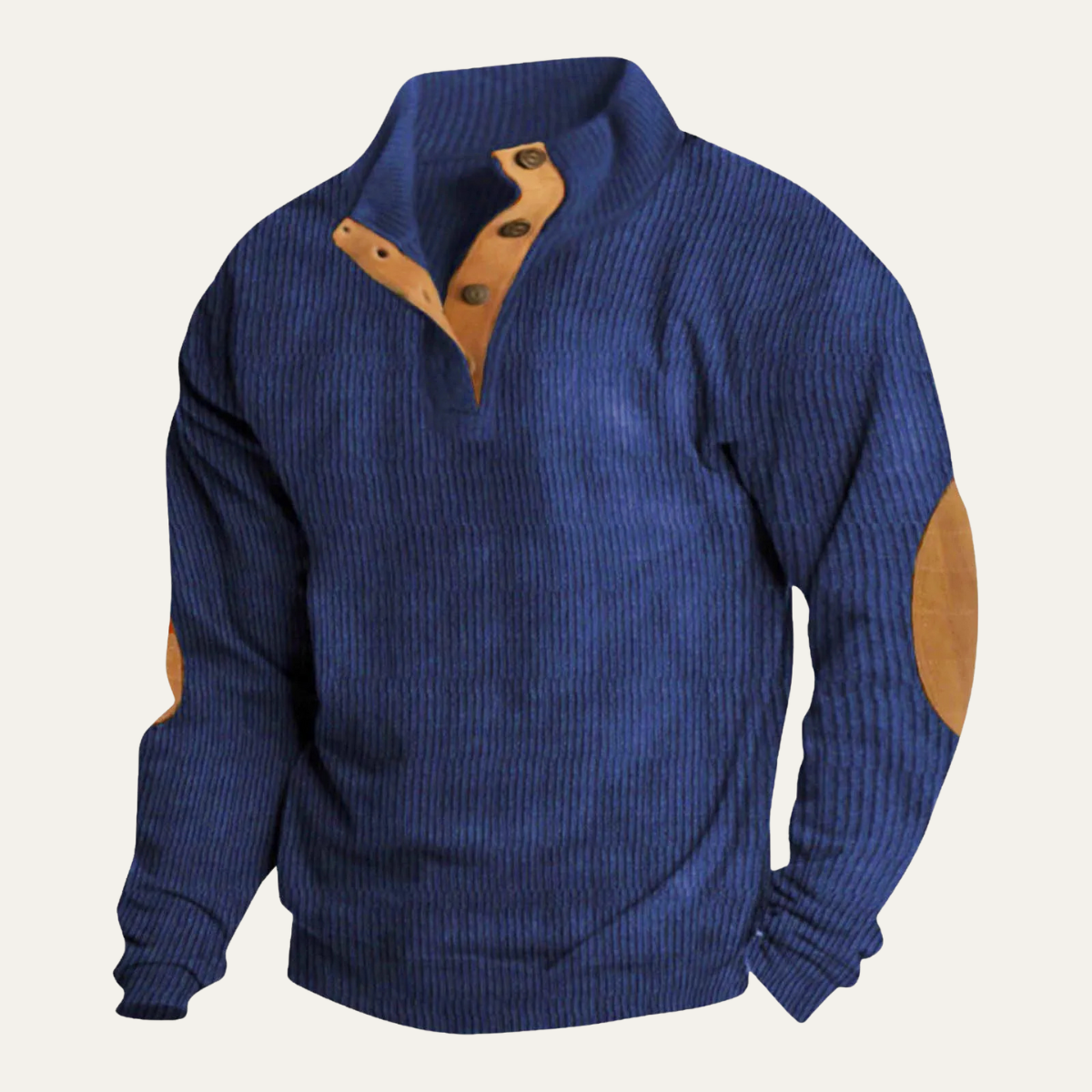 Men's Fashionable Crew Neck Ribbed Knit Sweater