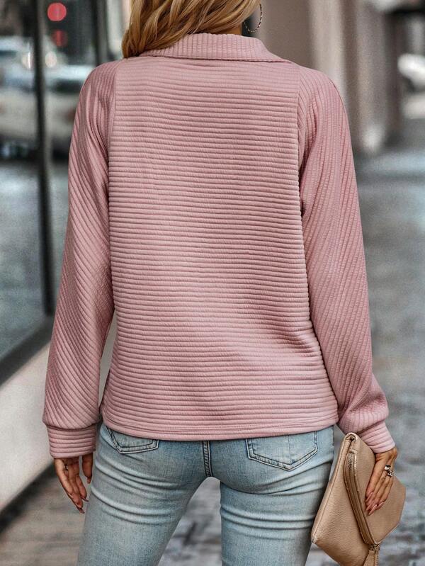 Ladies' Soft Collar Neck Sweater with Long Sleeves
