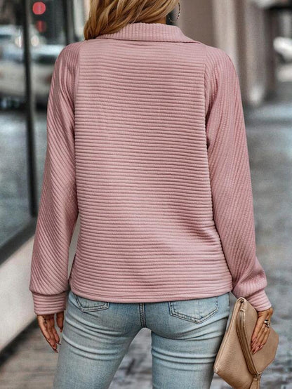 Ladies' Soft Collar Neck Sweater with Long Sleeves