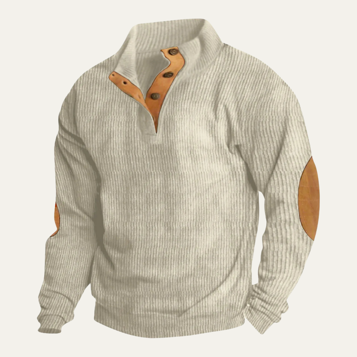 Men's Fashionable Crew Neck Ribbed Knit Sweater