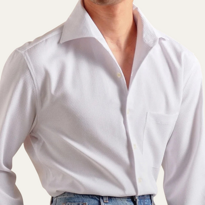 Classic Fit Men's Dress Shirt - Slim Style Business Shirt