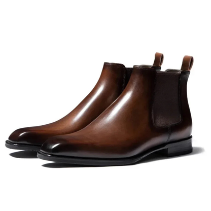Sleek Men's Black Leather Dress Boots - Nocini