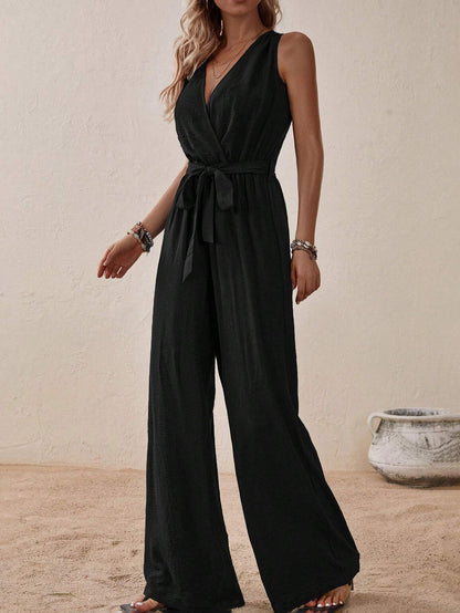 Chic One Piece Wrap Jumpsuit