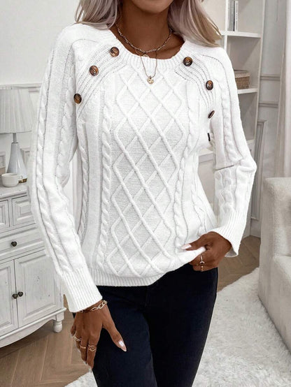 Classic Button Front Knit Sweater - Olytrend