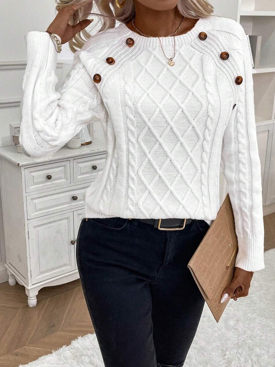 Classic Button Front Knit Sweater