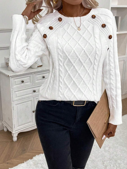 Classic Button Front Knit Sweater