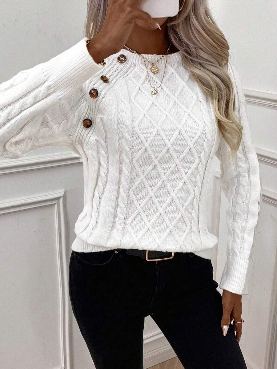 Classic Button Front Knit Sweater