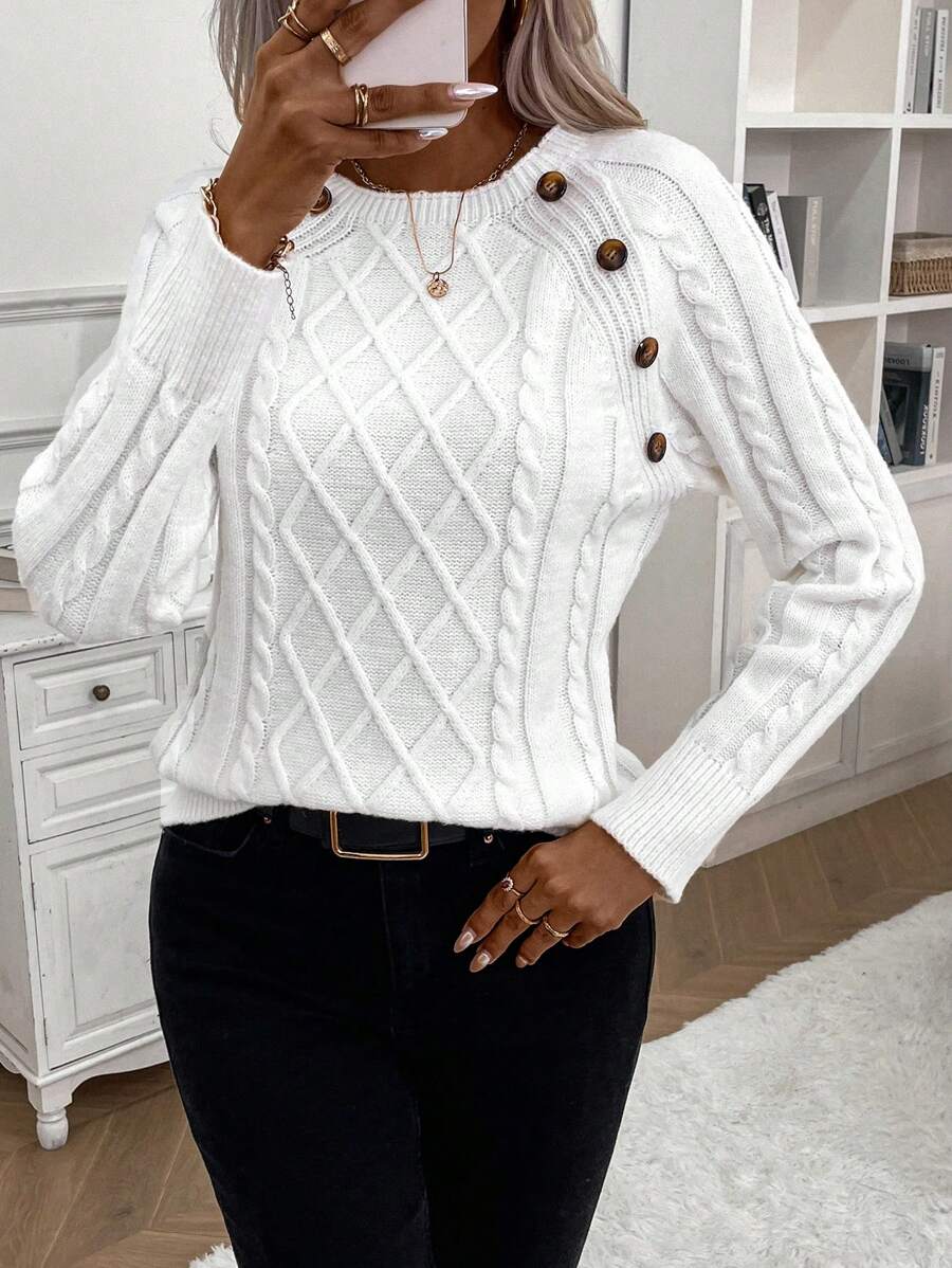Classic Button Front Knit Sweater