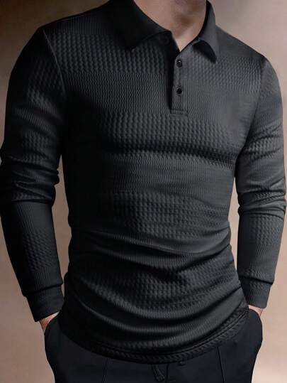 Men's Classic Long Sleeve Polo Shirt