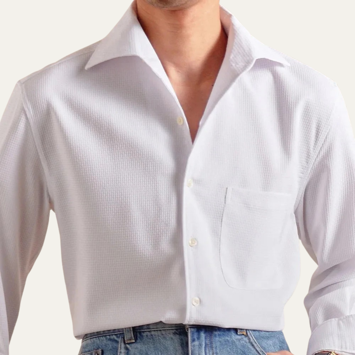 Classic Fit Men's Dress Shirt - Slim Style Business Shirt