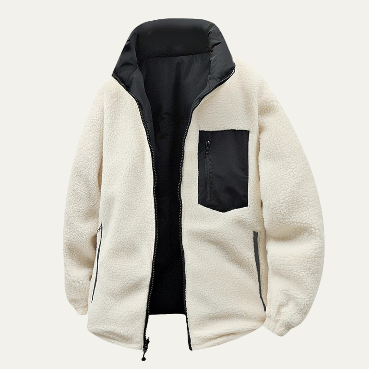 Thermal Double Layered Fleece Sherpa Mens Jacket