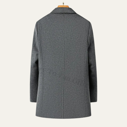 Timeless Double Breasted Wool Pea Coat for Men