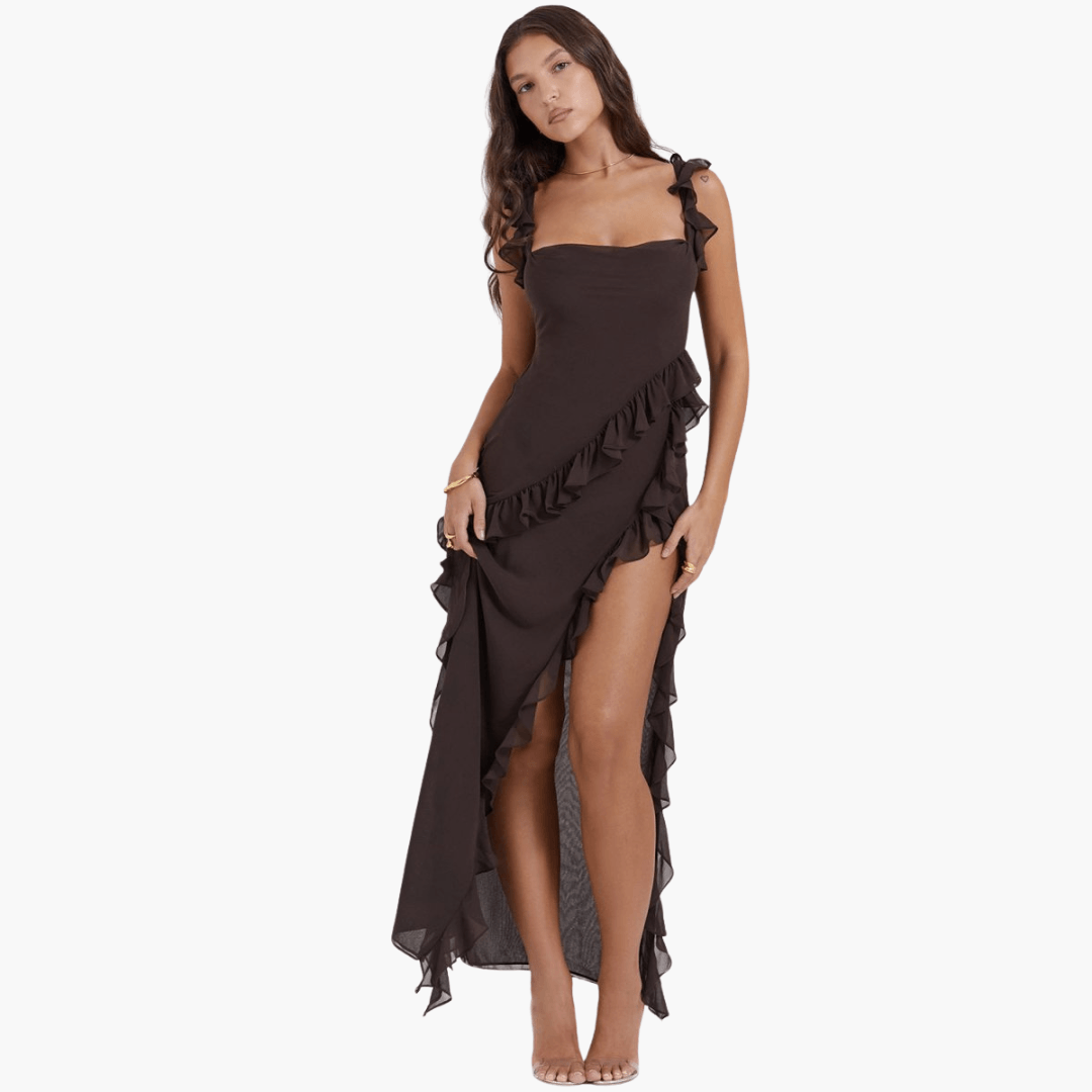 Flowy Womens Summer Maxi Dress with High Split