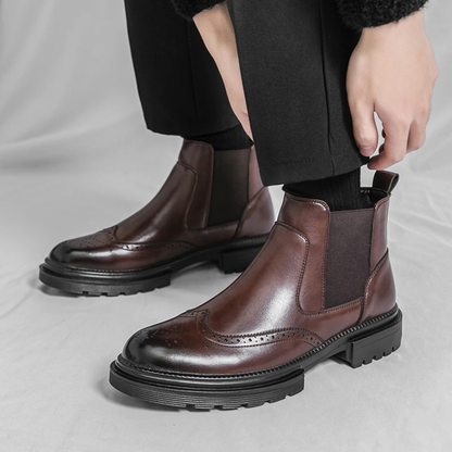 Classic Mens Non Slip Leather Chelsea Ankle Boots