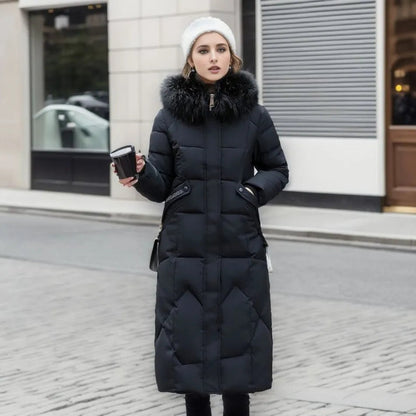 Warm Padded Parka with Faux Fur Hood