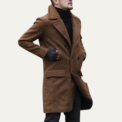 Classic Mens Wool Overcoat with Pockets