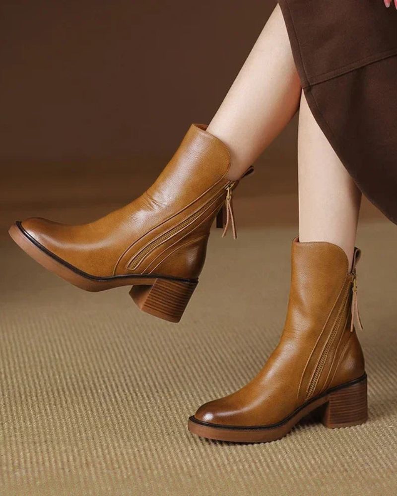 Stylish Low Heel Ankle Boots