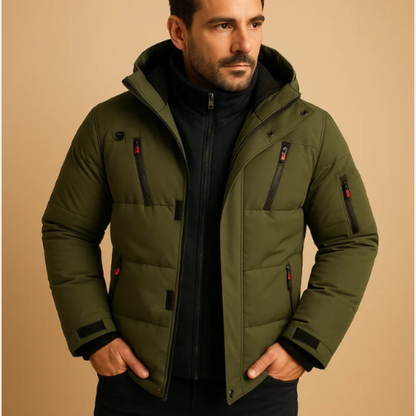 Waterproof Insulated Men's Puffer Coat with Hood