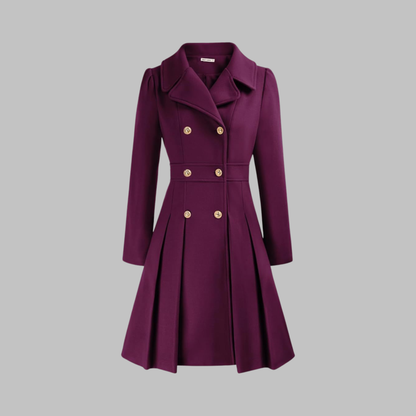 Elegant Double Breasted Long Coat