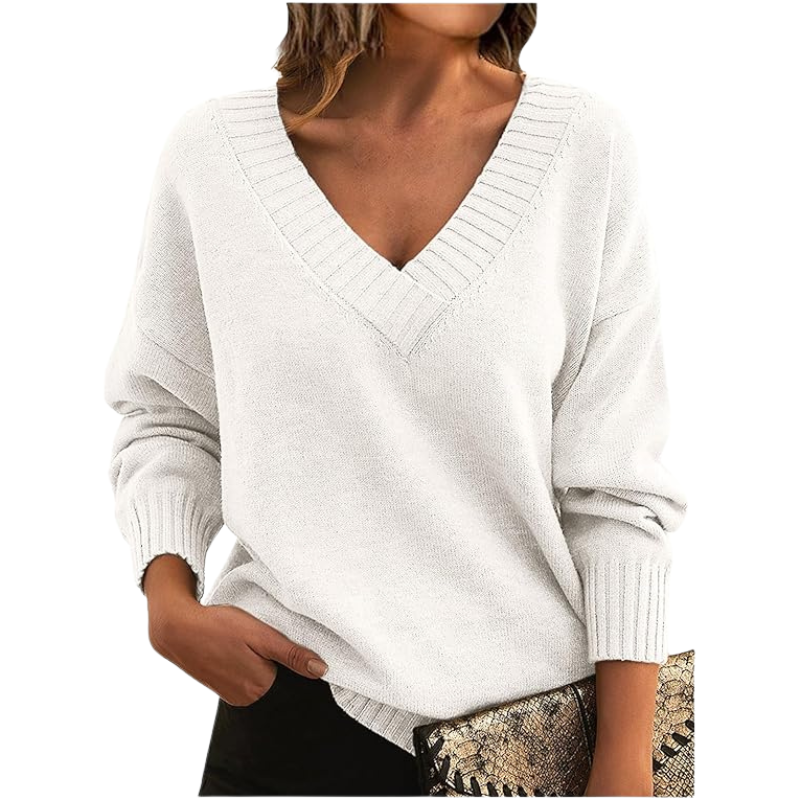 Women's Classic V Neck Knit Sweater