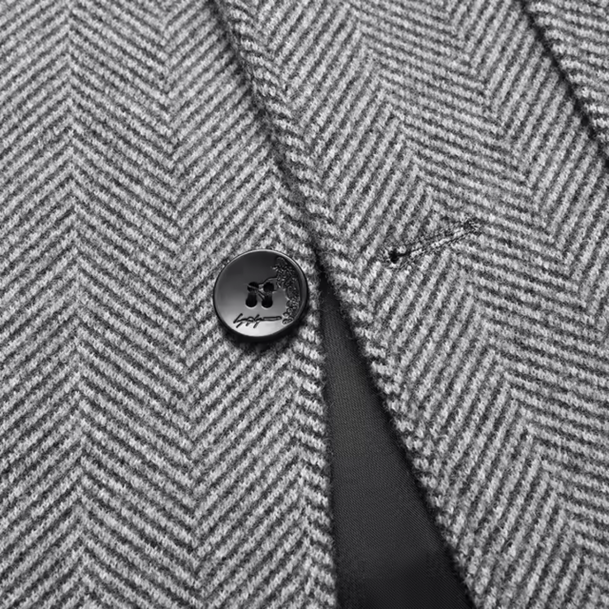 Heavy Mens Herringbone Coat with Pockets